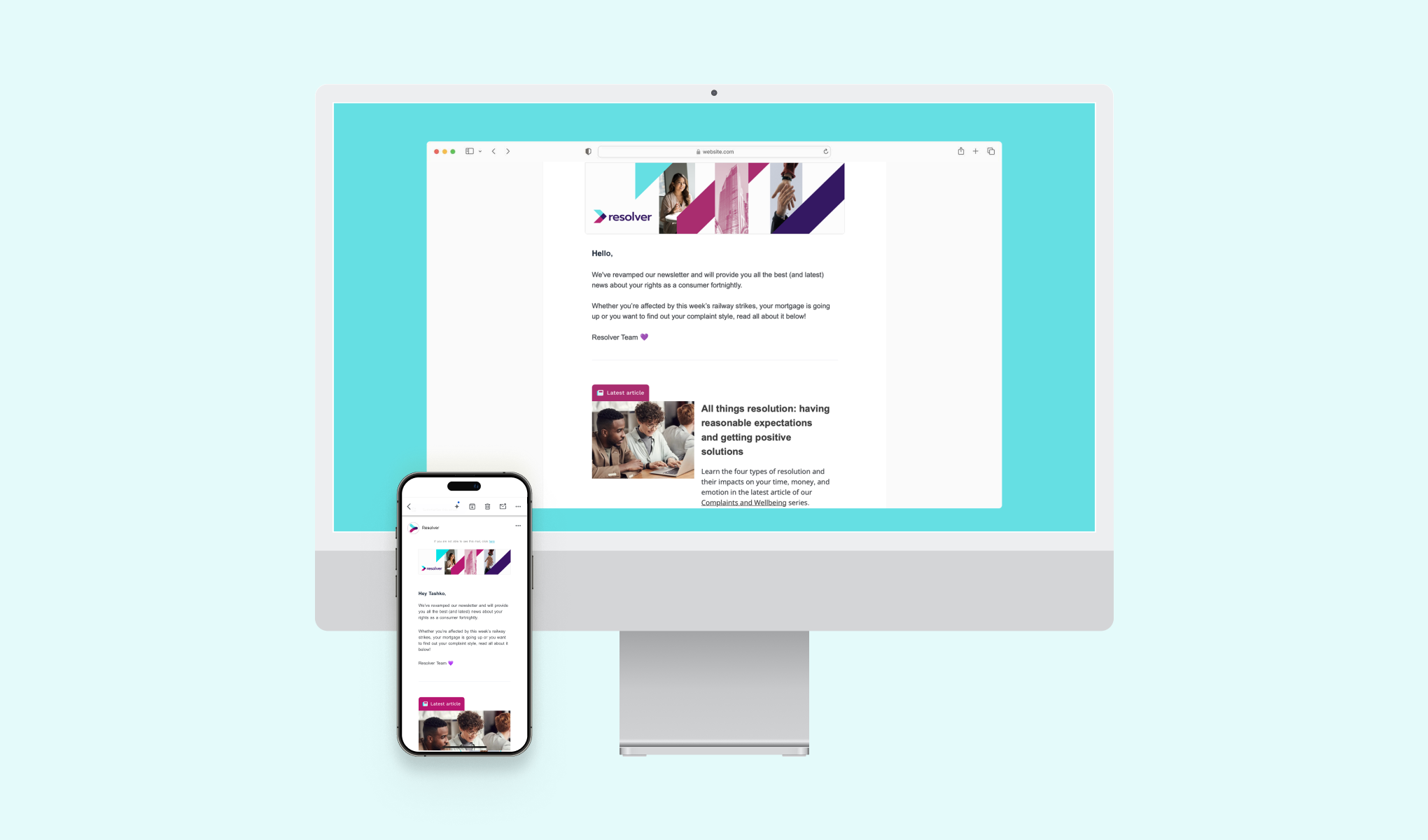 Image of a computer and phone showing resolver site