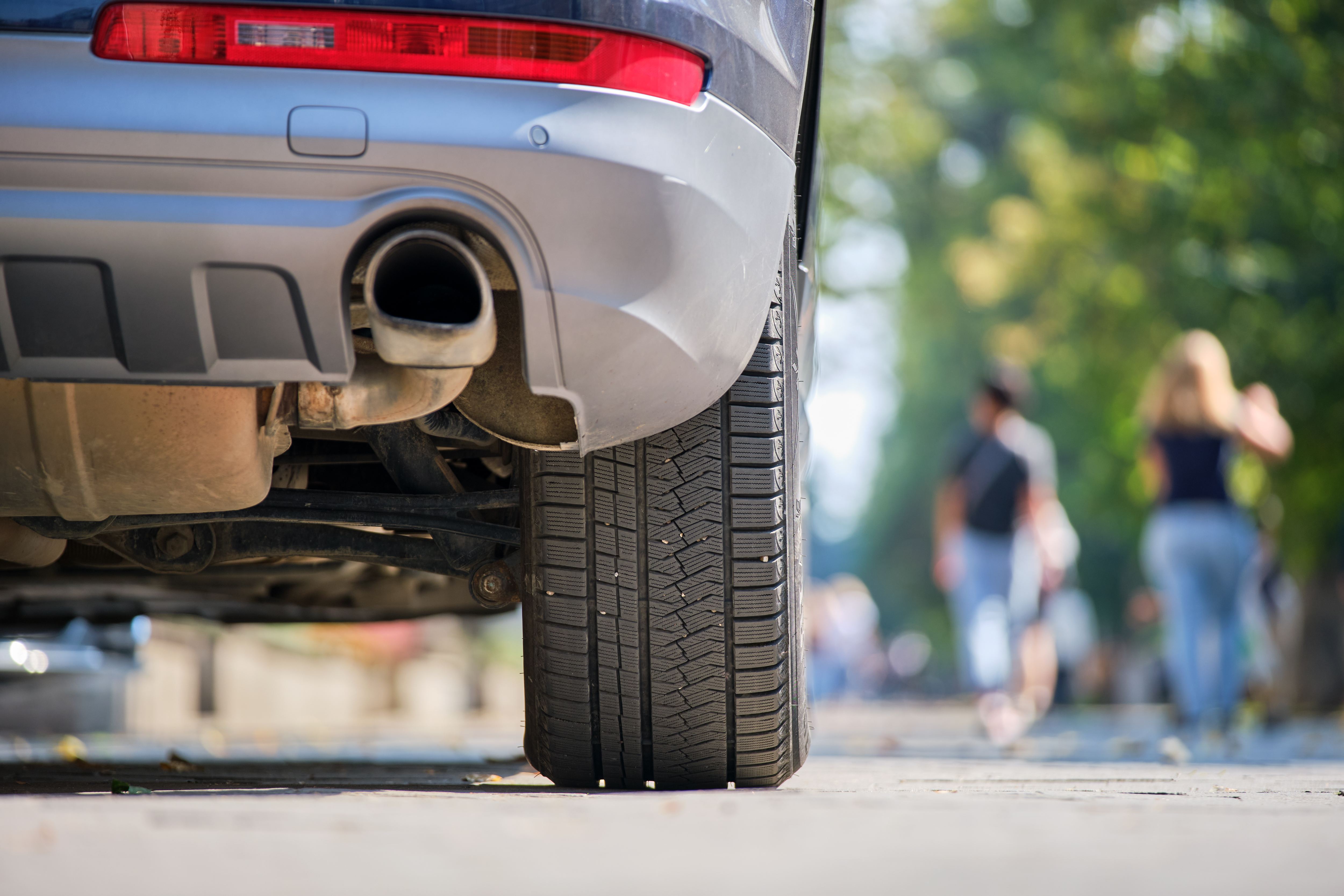 A car exhaust pipe 